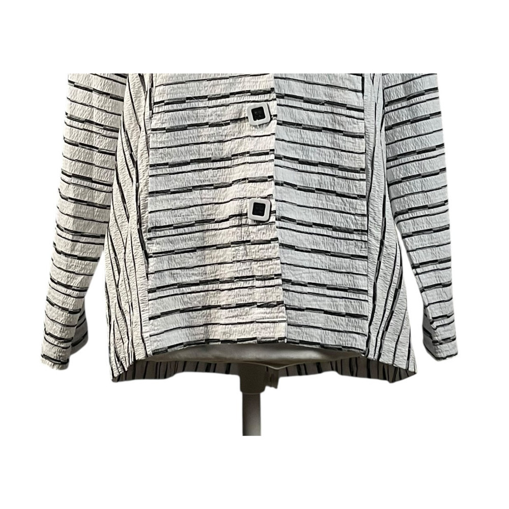 Habitat Clothes To Live In Tunic Size Medium Black White Stripes Textured Artsy - Picture 7 of 13
